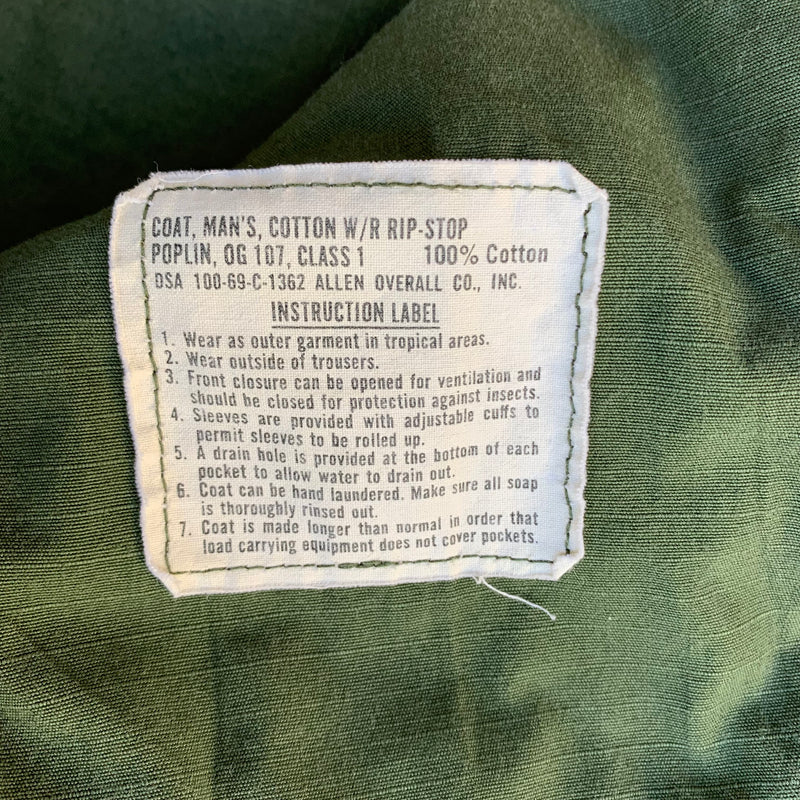 1960’s Patched Vietnam War OG-107 Ripstop Jungle Jacket XL Regular