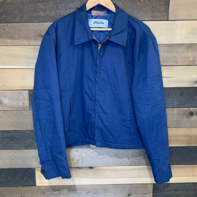 1980’s Quilted Repaired Navy Work Jacket XL