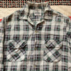 1950's Printed Plaid Loop Collar Cotton Flannel Shirt Medium