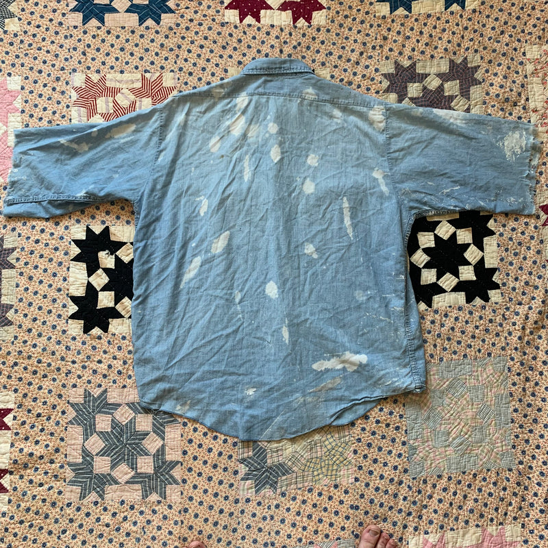 1970's Thrashed Dickie's Chambray Shirt XL