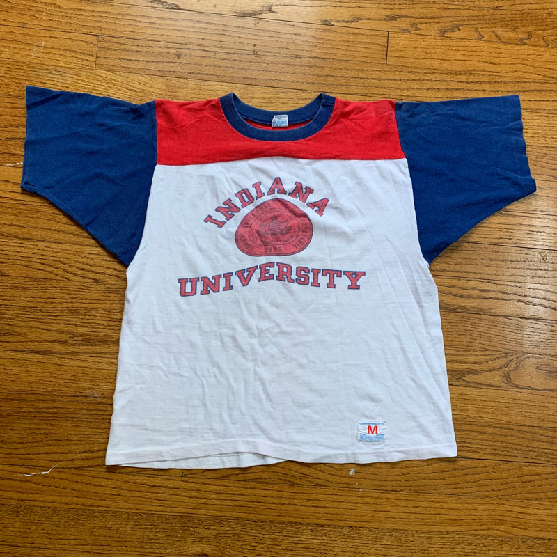 1970's Indiana University Tri-Color Champion Blue Bar T-Shirt Medium