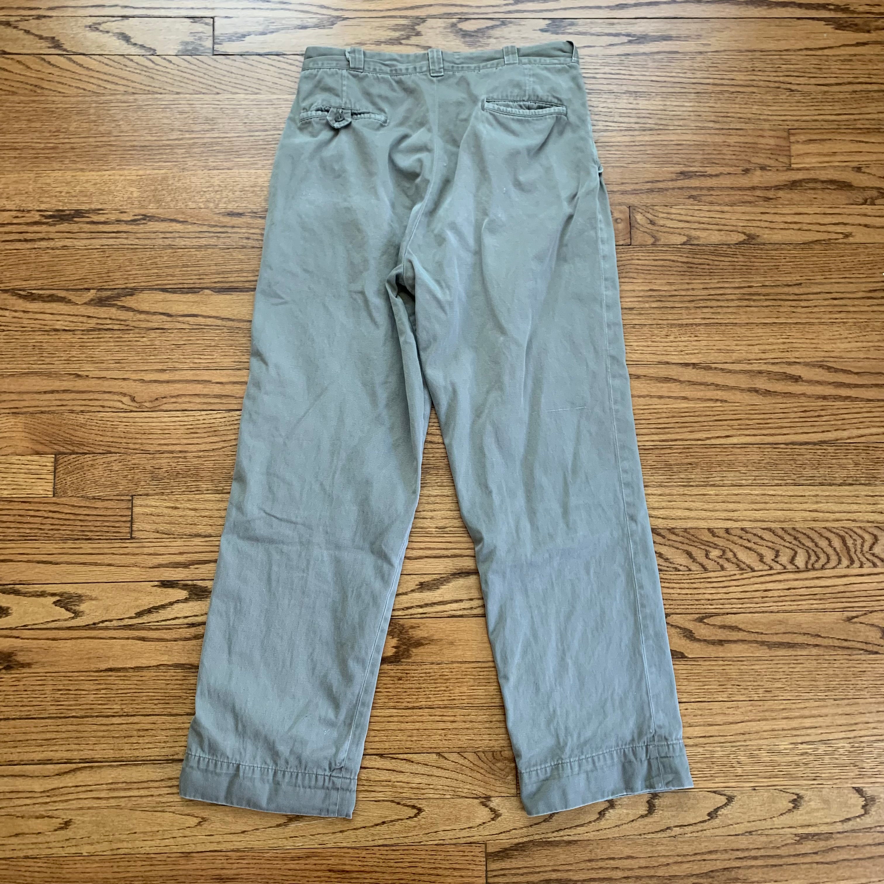1950's Grey Hercules Luster Chino Army Twill Pants 32” x 30