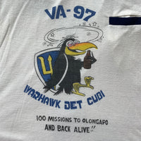 1960’s/70’s VA-97 Naval Fighter Squadron Ringer T-Shirt Large