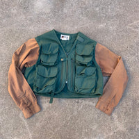 1980’s Cropped Stream Designs Homemade Fishing Jacket Small