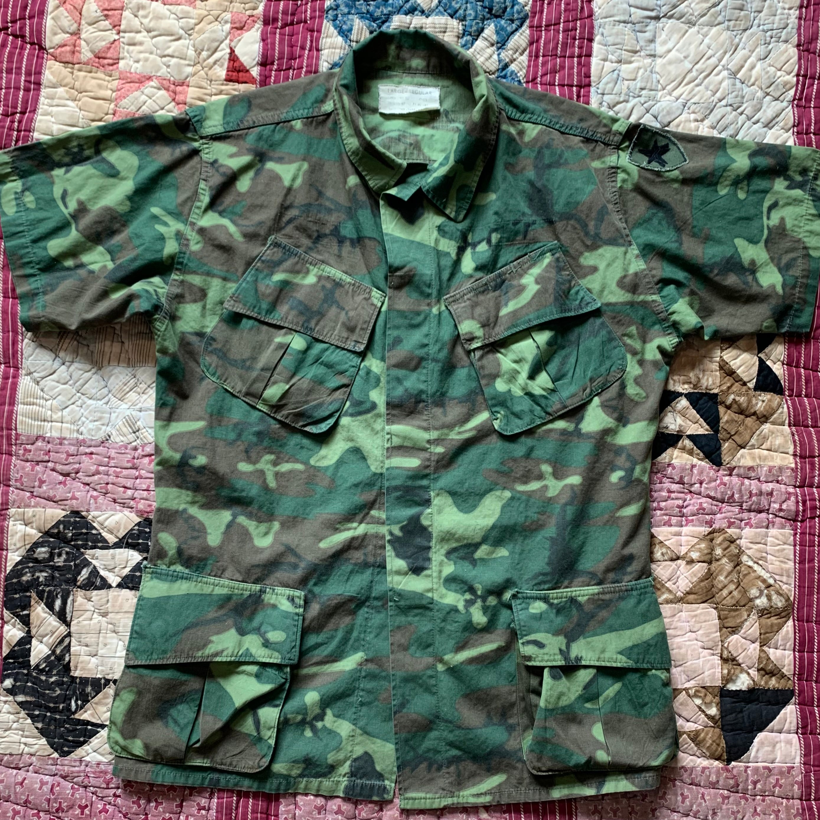 1960's Third Pattern Lowland ERDL Camo Poplin Jungle Jacket Large