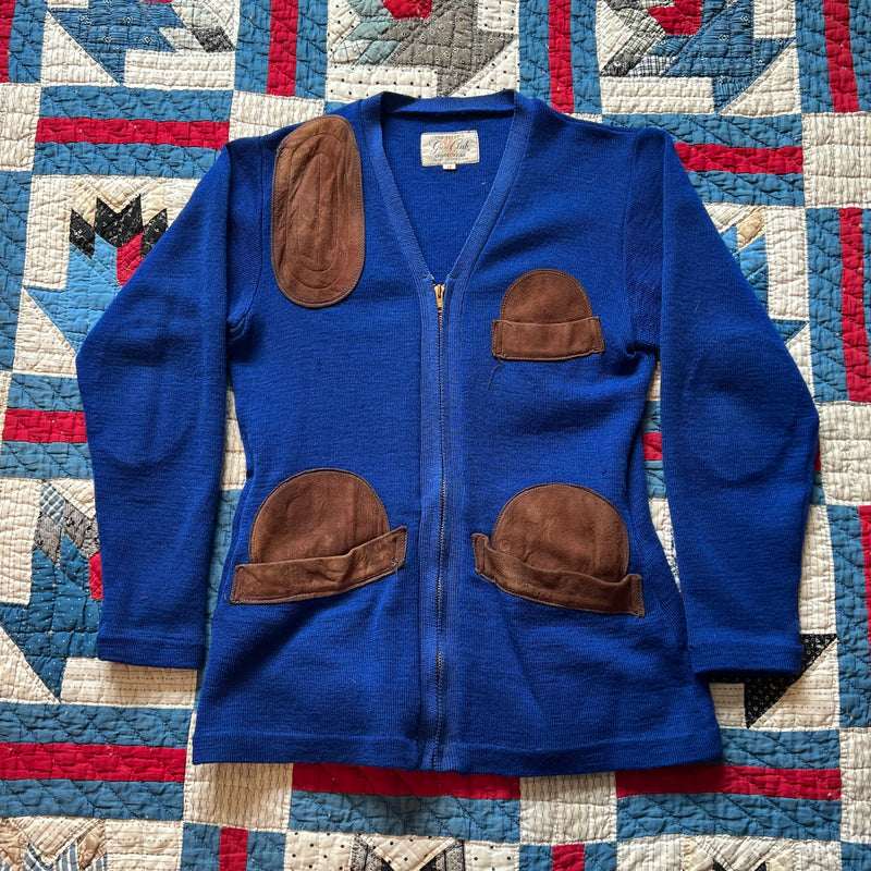 1960’s Gun Club Sportswear Blue Hunting Cardigan XS/S