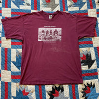 1990's/Y2K Burgundy Homeland Security T-Shirt XL