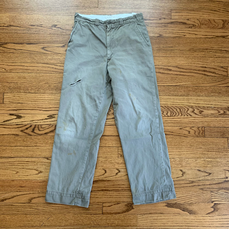 1950’s Grey Hercules Luster Chino Army Twill Pants 32” x 30”