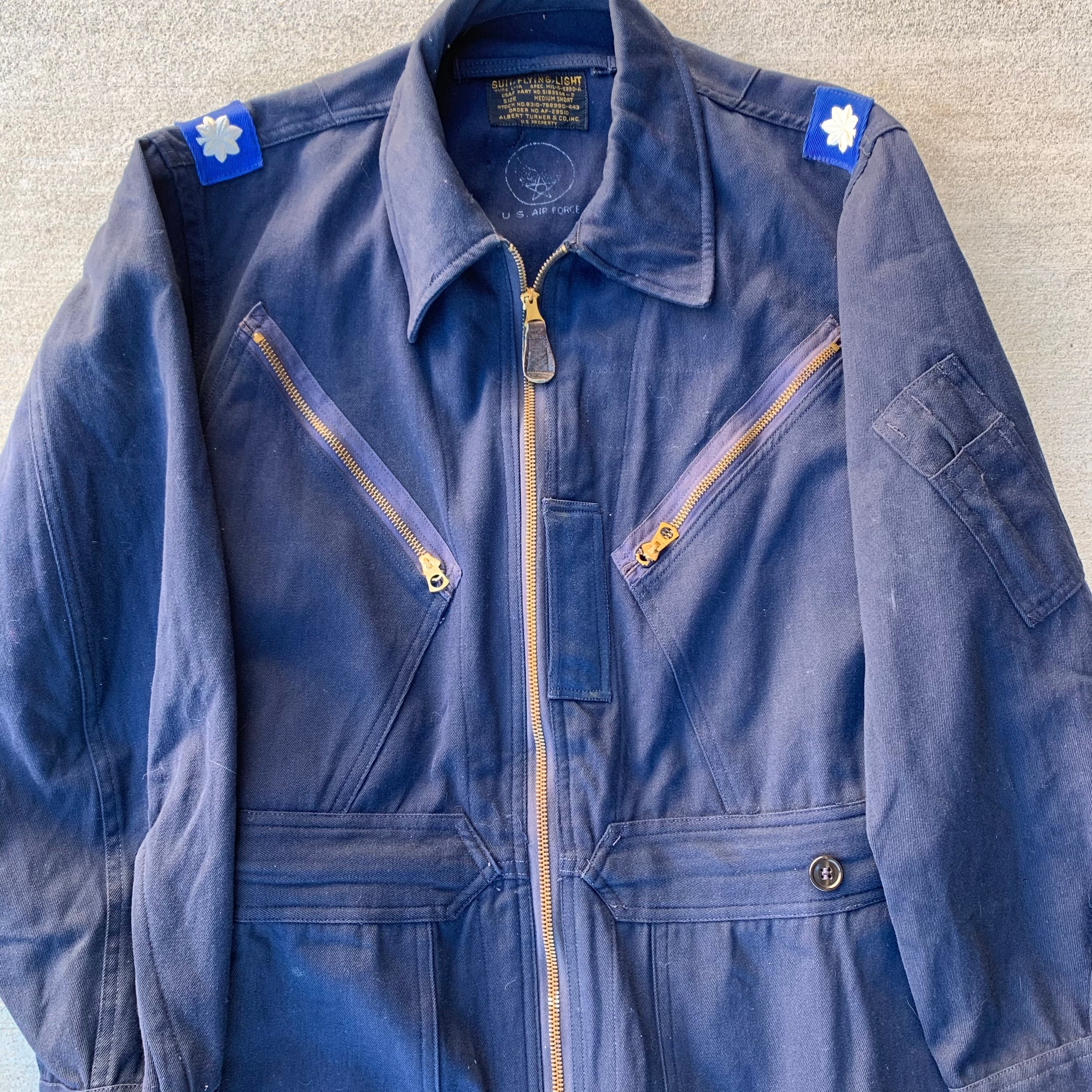 1950's USAF Type L-1A Navy Wool Light Flight Suit Medium Short