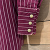 1930's Miller Striped Burgundy Sawtooth Gabardine Pearl Snap Western Shirt XS/S