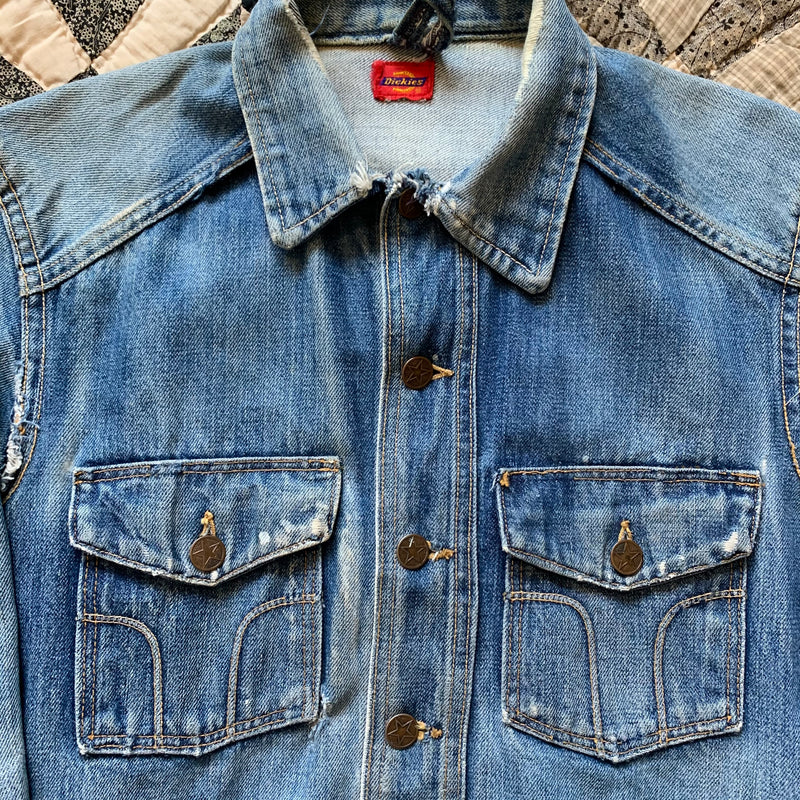 1960's Dickies Faded Denim Jacket Small