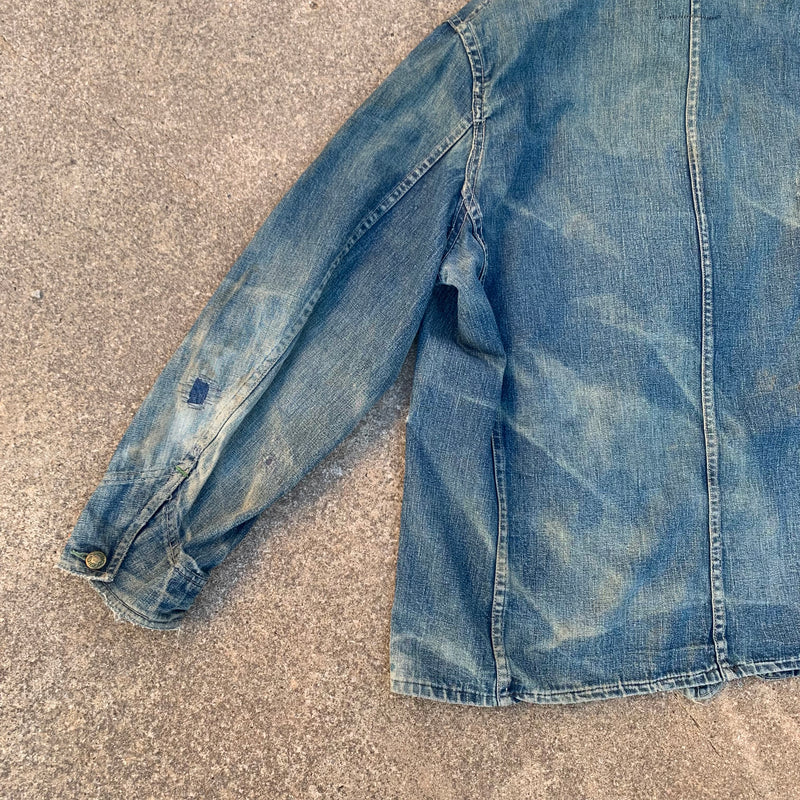 1940’s Repaired Big Buck Denim Chore Coat XL