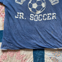 1970's Thrashed Colorado Jr Soccer Reversible Champion Blue Bar T-Shirt Small