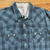 1950’s Grey Plaid Gabardine Western Pearl Snap Shirt XL