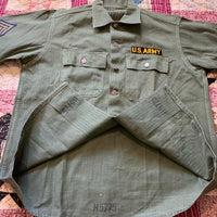 1950's US Army Patched HBT 13-Star Fatigue Shirt Large