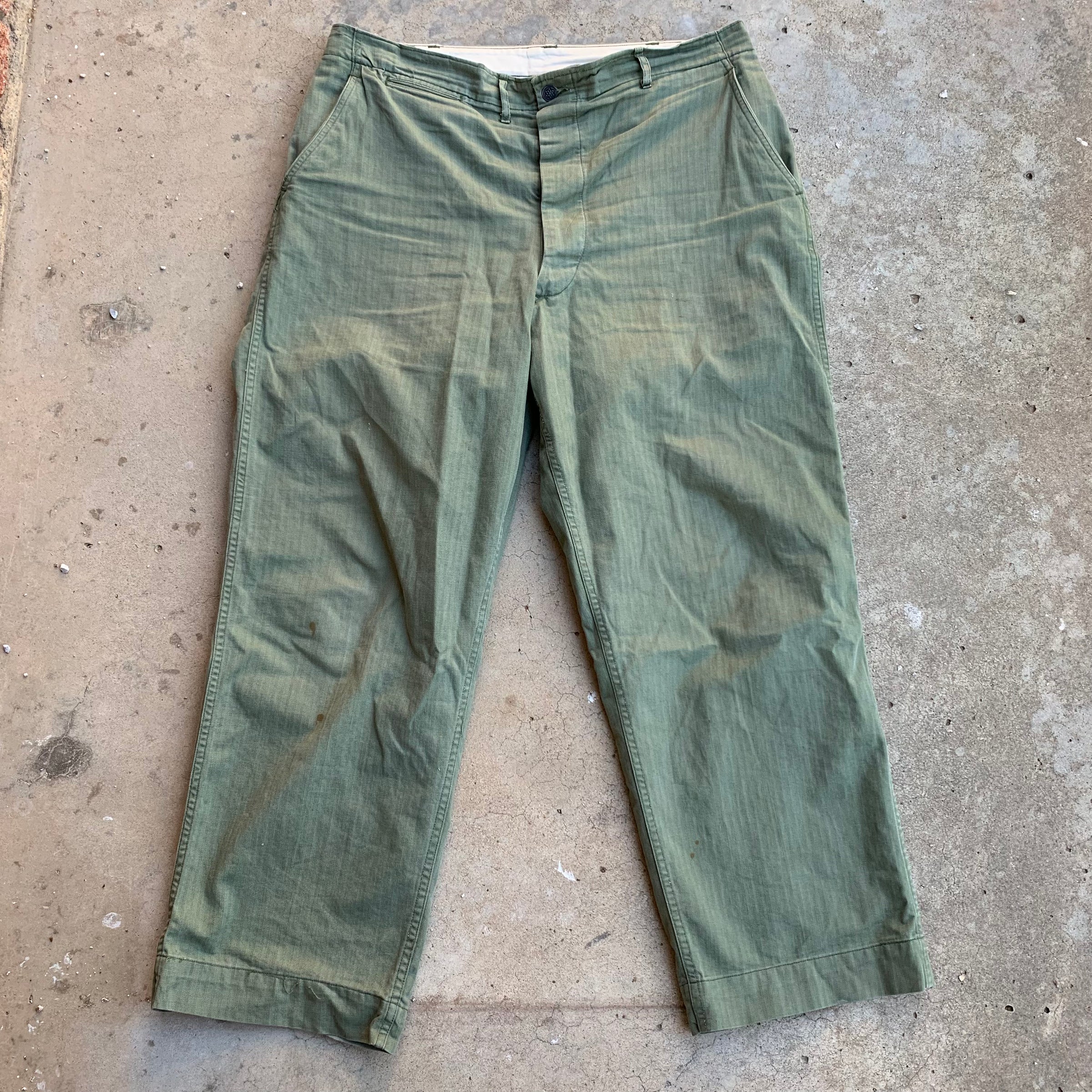 1940's WWII US Military HBT Trousers 39" x 29"