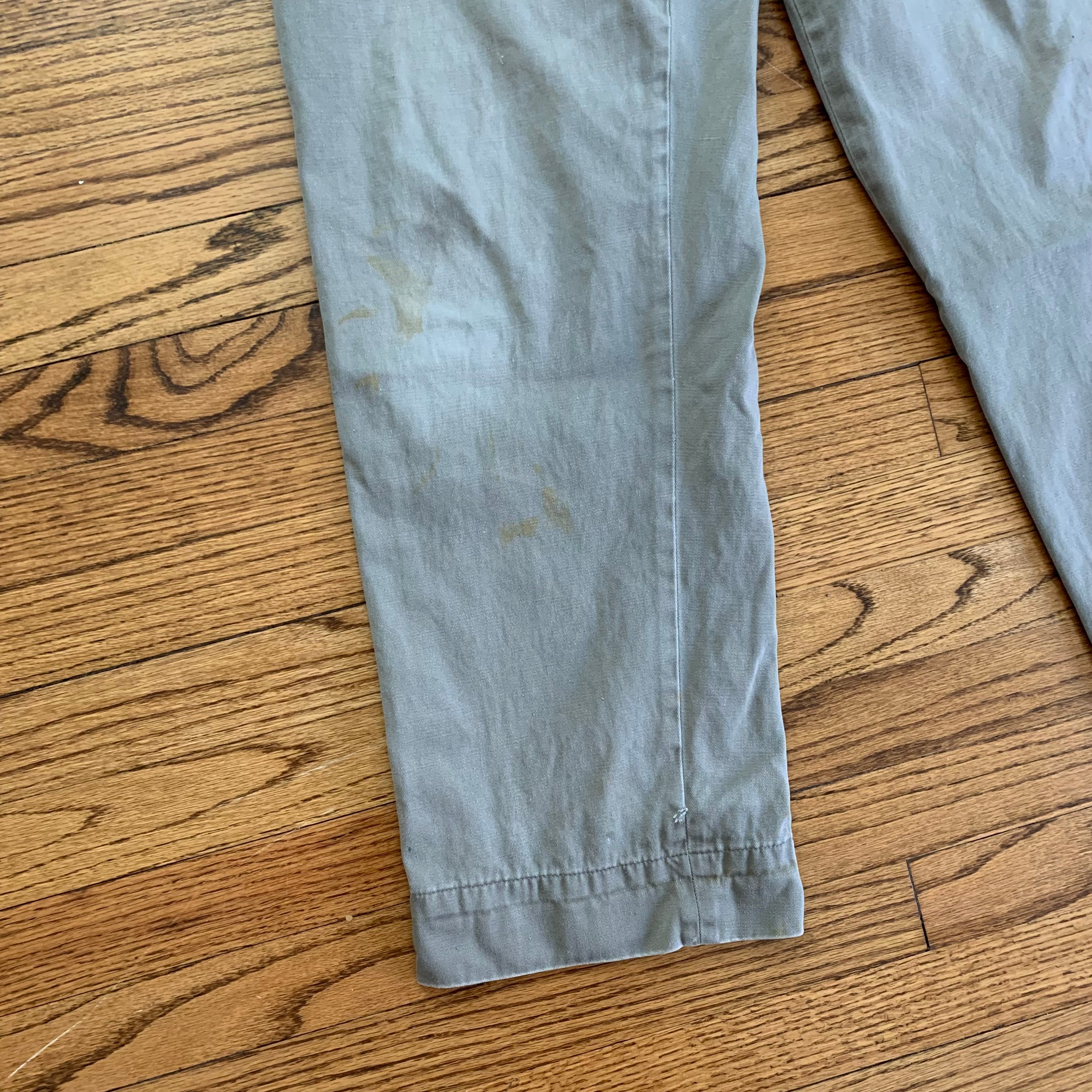 1950's Grey Hercules Luster Chino Army Twill Pants 32” x 30