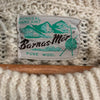 1950's Barnas-Mor Cream Wool Fisherman Cable Knit Aran Sweater Large