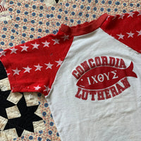 1970's Concordia Lutheran Star Sleeve T-Shirt XXS/XS