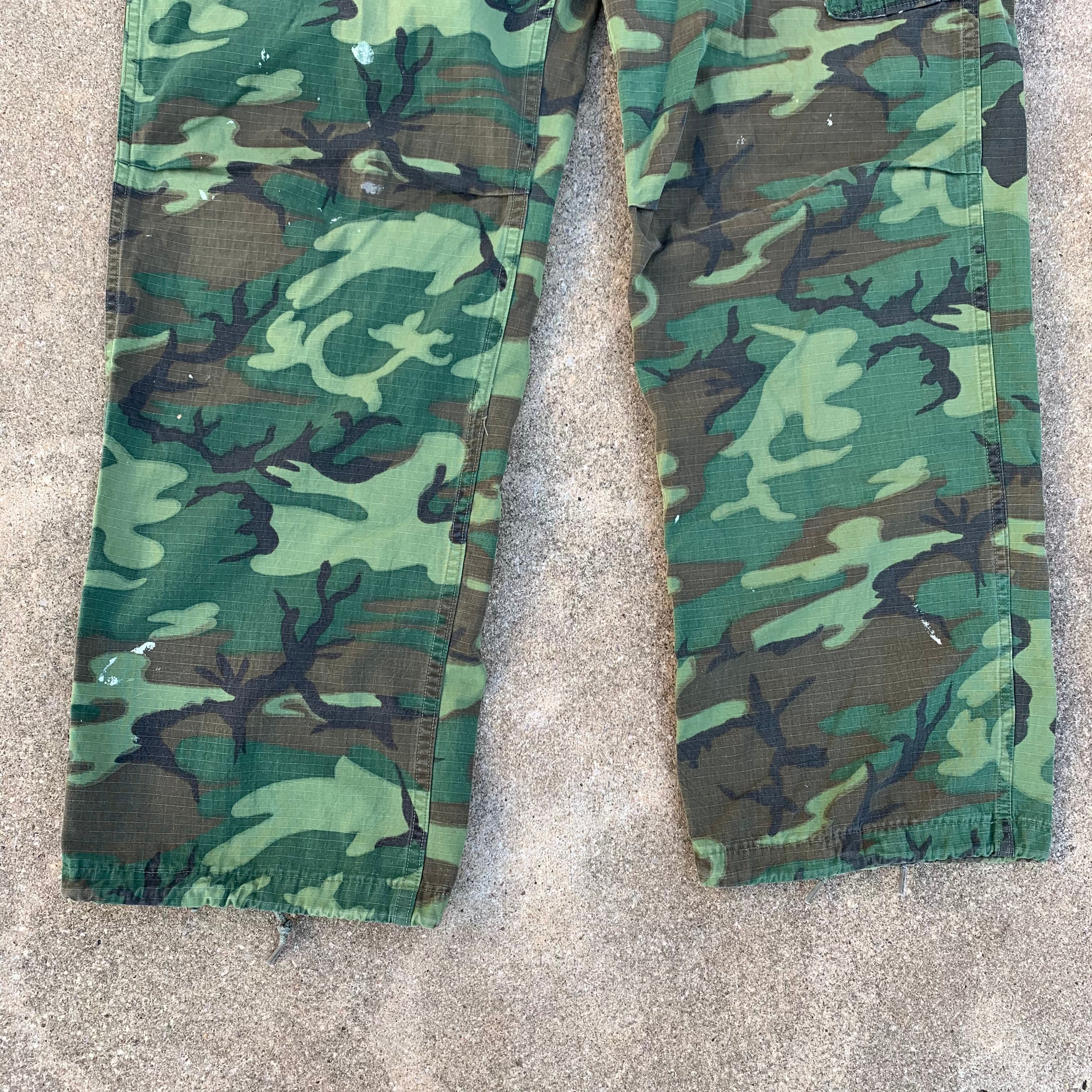 60s US Army Jungle Fatigue Camouflage Pants 4th Model, M-L