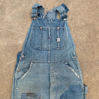 1940’s Pay Day Patchwork Denim Overalls 32” x 30”