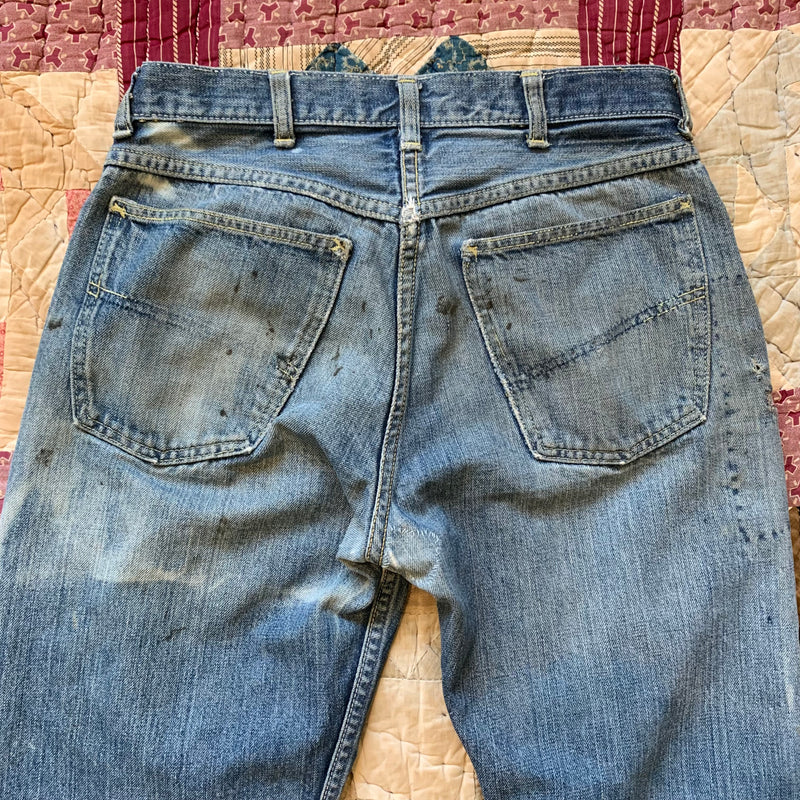 1960's Saddle Pal Repaired Half Selvedge Denim Jeans 30" x 28"