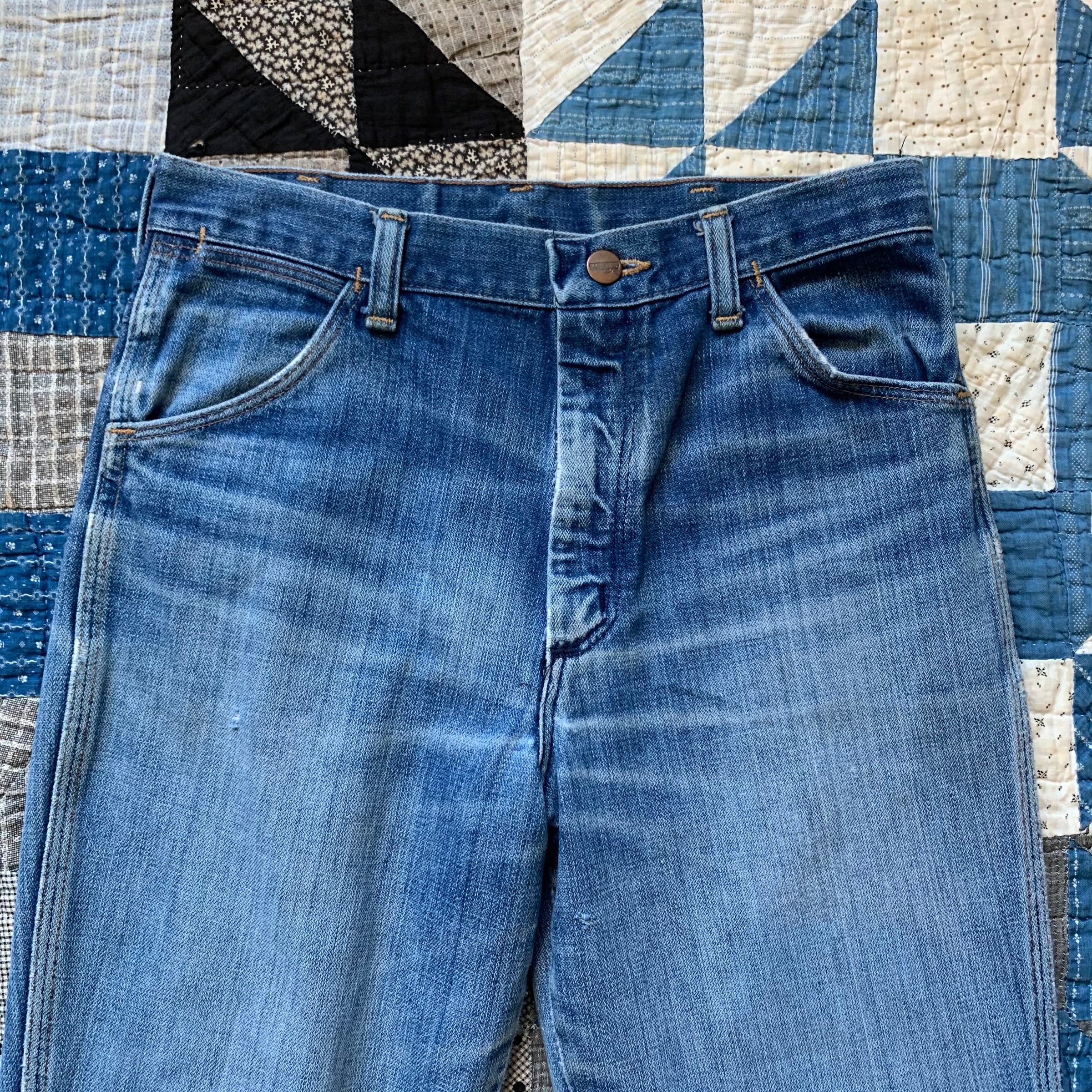 1970's Distressed Wrangler Flared Jeans 28" x 31.5"