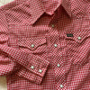 1970's/80's Wrangler Red Gingham Pearl Snap Western Shirt XS/S