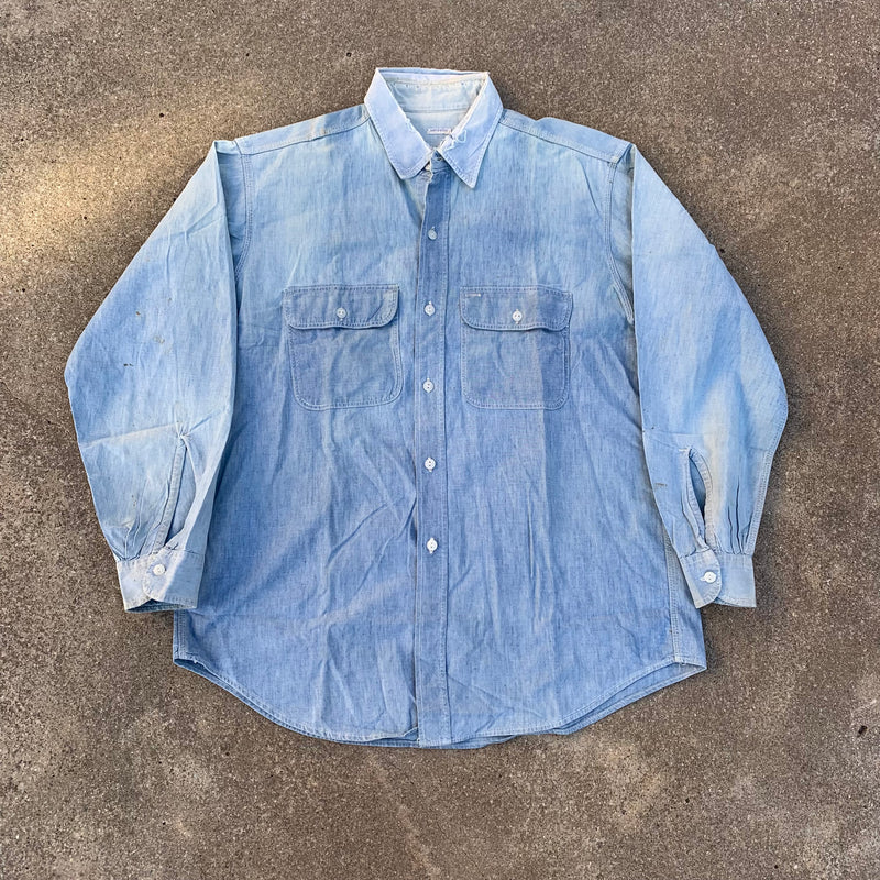 1950’s Penney’s Big Smith Sanforized Chambray Work Shirt XL