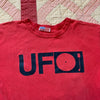 1990's Faded Red UFO Rave T-Shirt Large