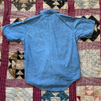 1970's/80's Five Brothers Chambray S/S Button Up Work Shirt Medium