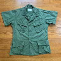 1960's Experimental Rayon/Cotton Modified Jungle Jacket Medium Short