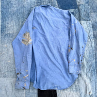 1980’s Thin Painted USN Issued Chambray Work Shirt M/L