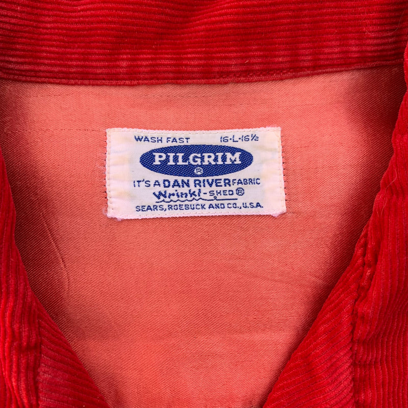 1950’s/60’s Pilgrim Red Corduroy Loop Collar Shirt Large