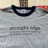 1990’s Straight Edge Gray Ringer T-Shirt XL