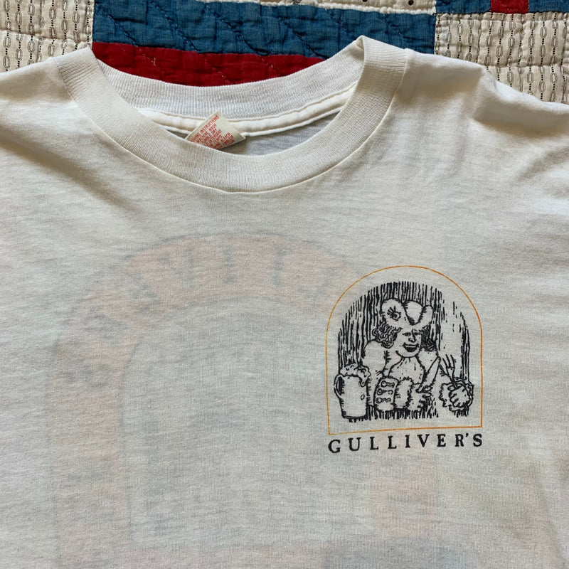 1970's Gullivers Beef White T-Shirt Large