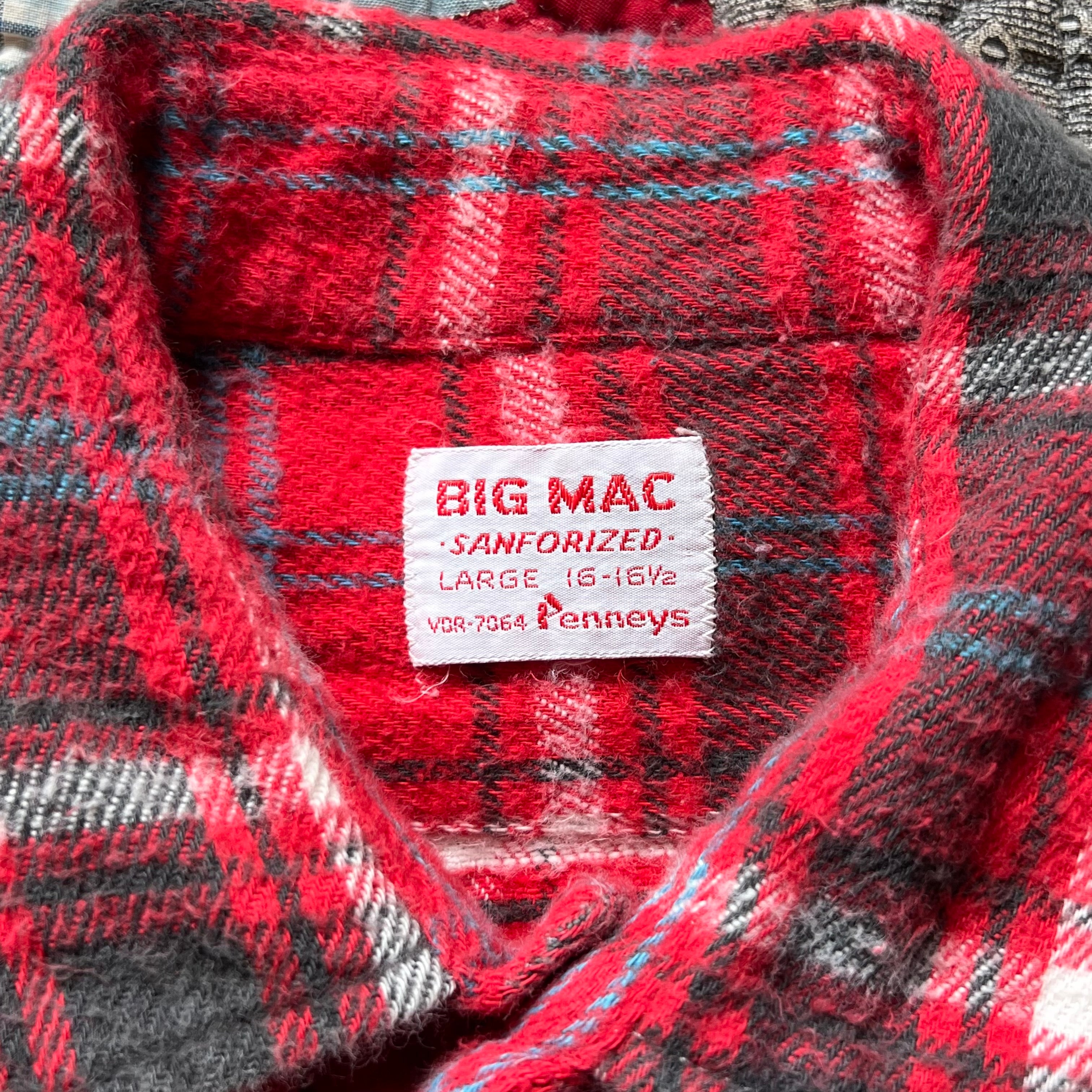 1960's Big Mac Sanforized Red Plaid Flannel Large – Little Chum