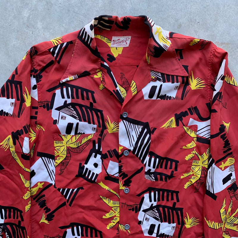 1940’s Norwick Hawaiian Novelty Loop Collar Shirt Medium