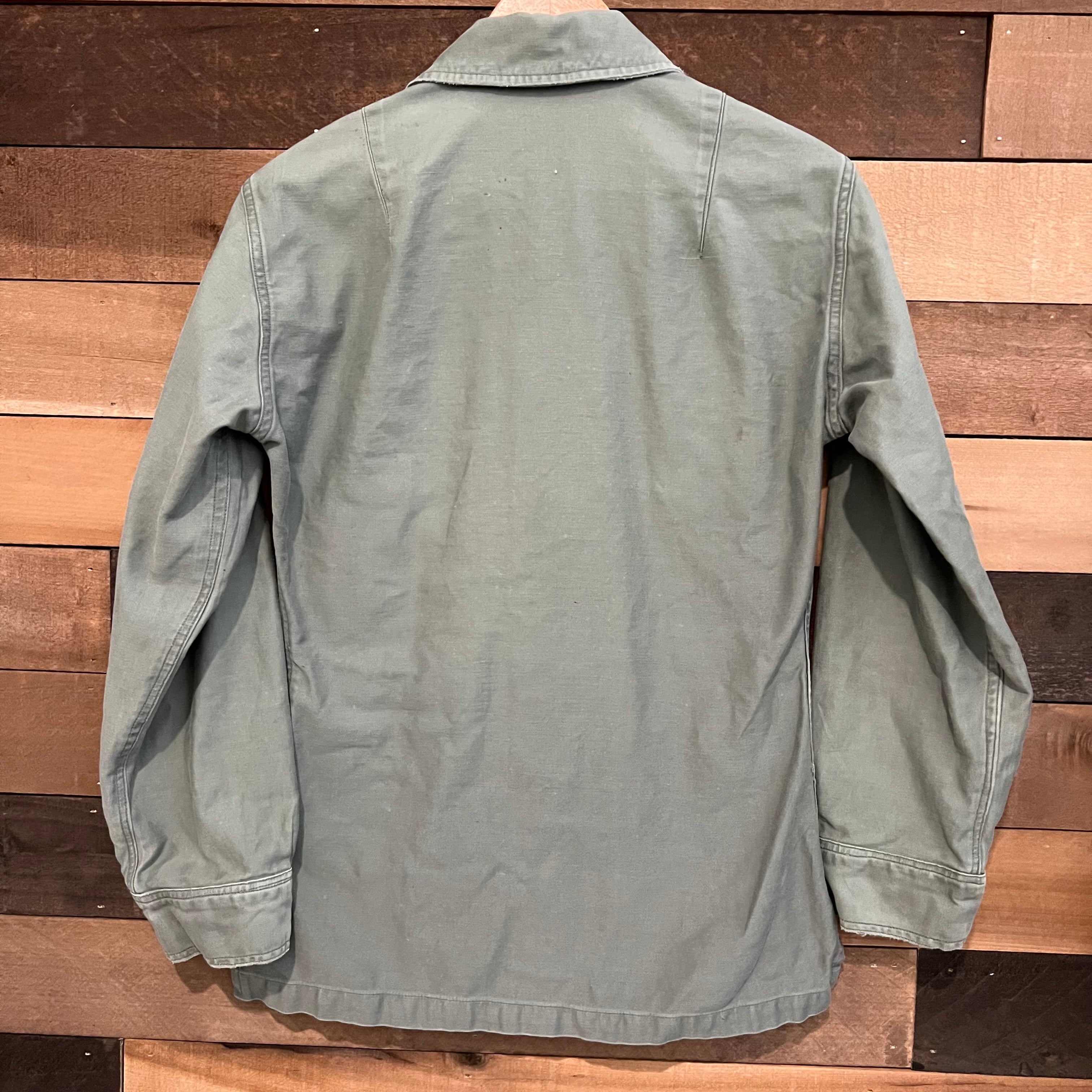 1950年代 USAF セージグリーン utility shirts Mサイズ 15✕32】U.S.Air Force 50's Utility Sage Green Shade 509
