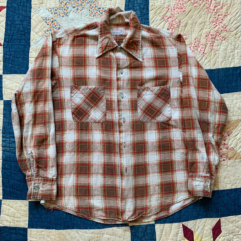 1960's/70's Woodchopper Plaid Printed Flannel Shirt Medium