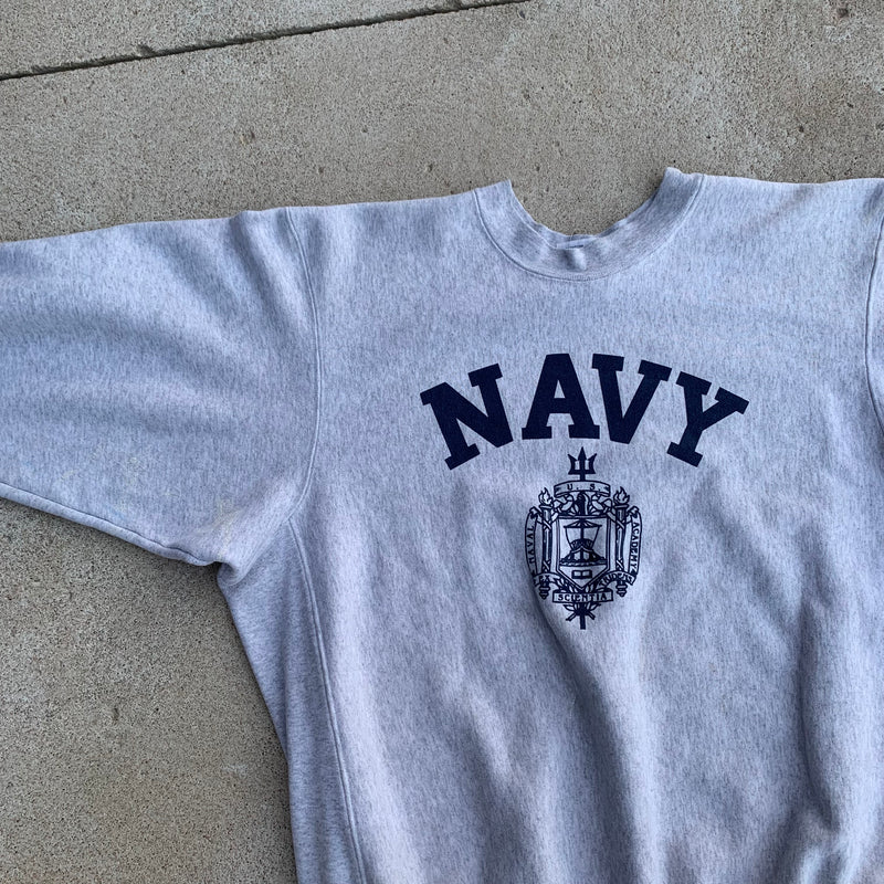 1980's US Navy Reverse Weave Crewneck Sweatshirt L/XL