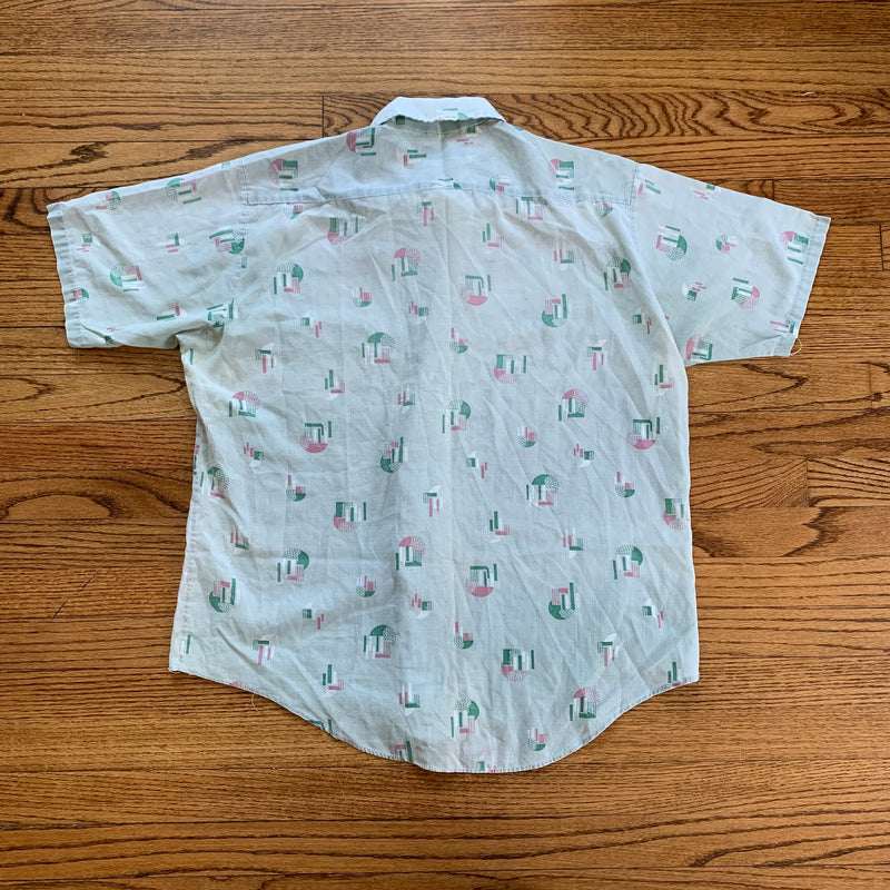 1970’s K-Mart Atomic Print Button Down Shirt XL