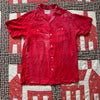 1950’s Sun-faded Red Gabardine Loop Collar Shirt Medium