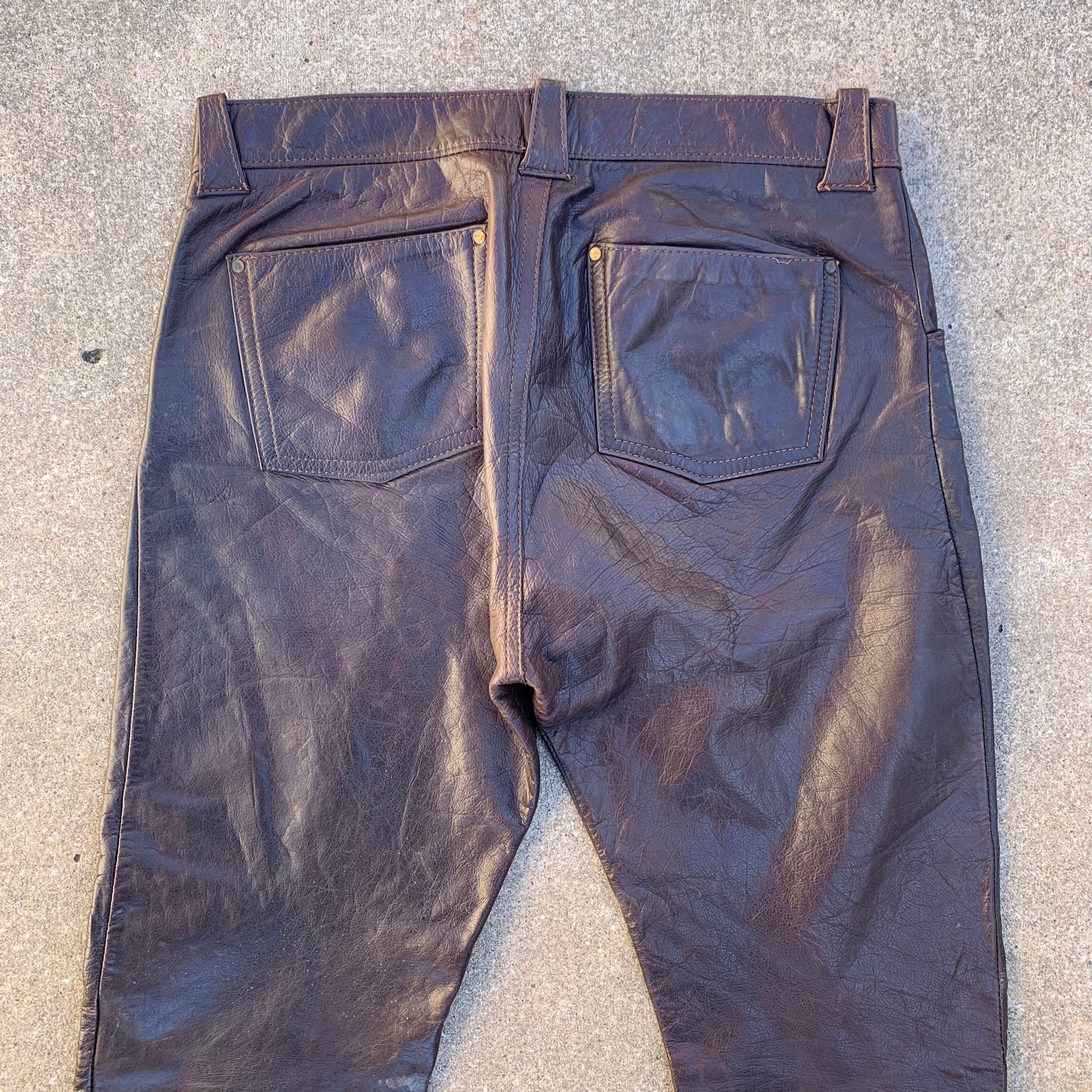 1960’s Santa Fe Leather Co Flares 31” x 32.5”