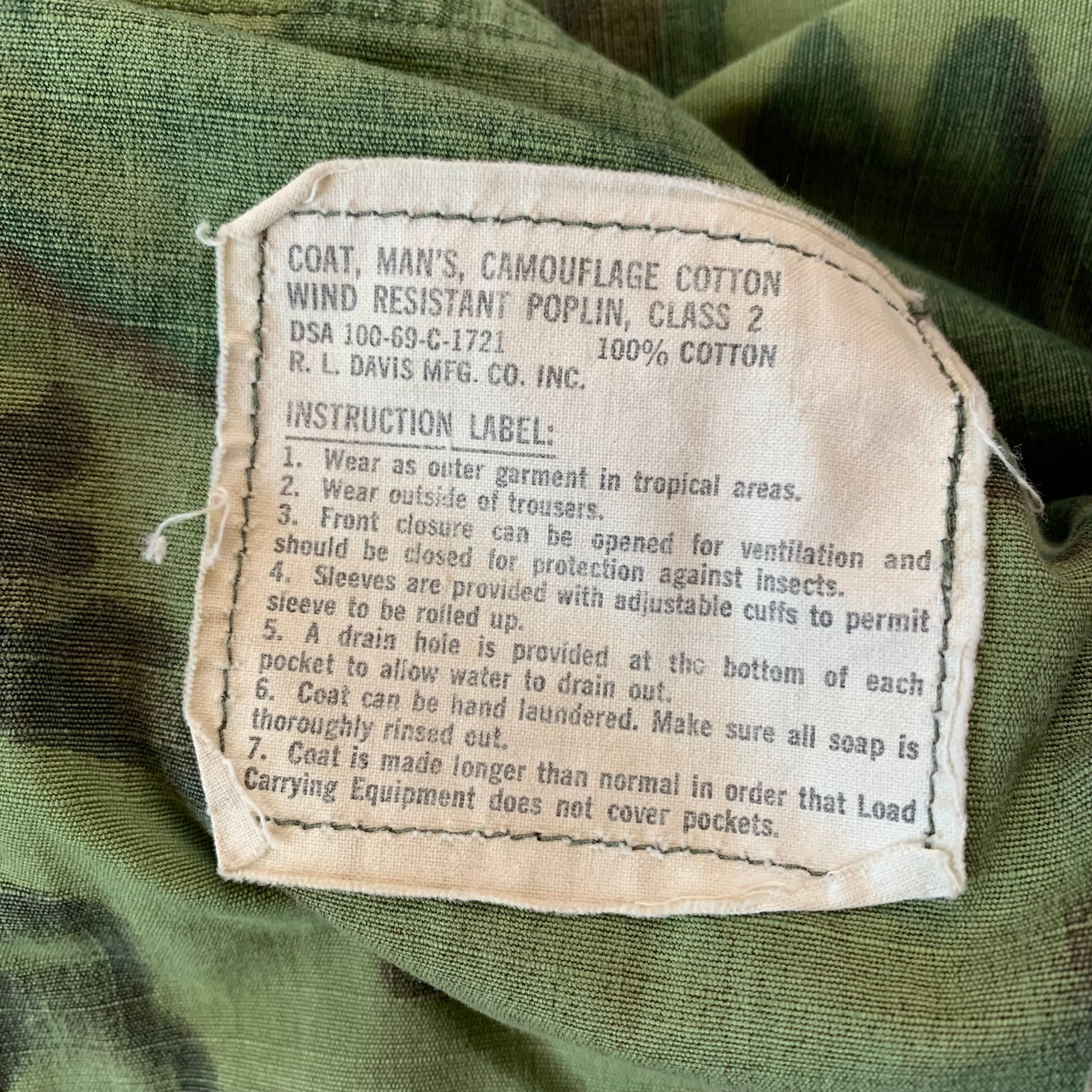 1960’s Brown Dominant ERDL Camo Jungle Jacket Small Short
