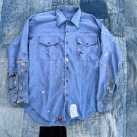 1980’s Thin Painted USN Issued Chambray Work Shirt M/L