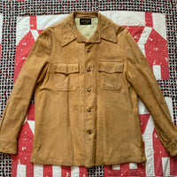 1950's Suede Leather Button Up Shirt Medium