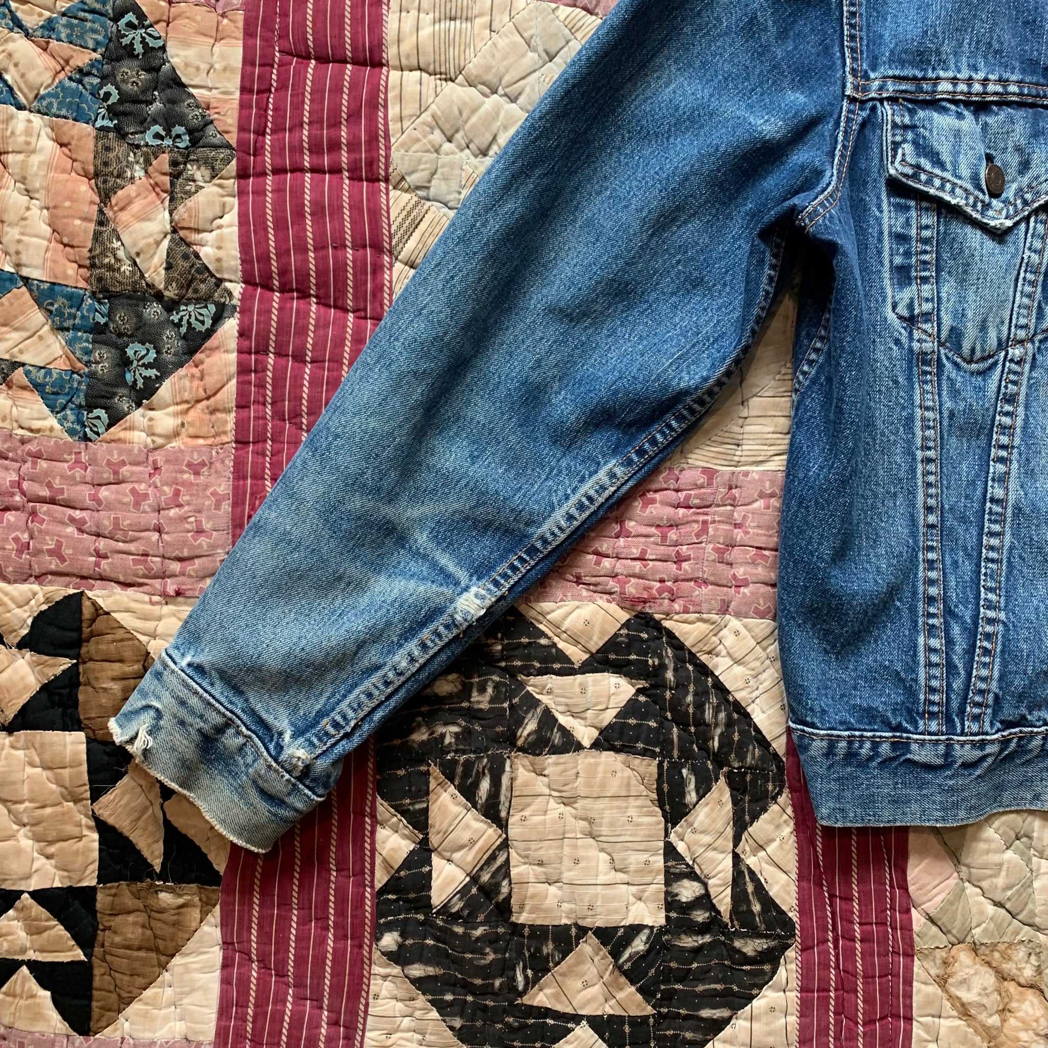 Vintage 80s Denim patch Jacket - M/L