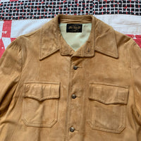 1950's Suede Leather Button Up Shirt Medium