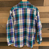 1980's Five Brothers Blue Plaid Tallman Cotton Flannel Shirt XL